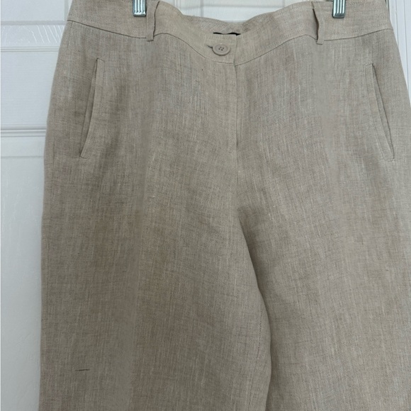 Talbots Pure linen Petite 14 women’s wide leg tan pants - Picture 4 of 8